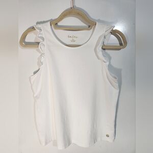 Lilly Pulitzer Cream Ruffle Tank Top, Girls Size 12-14